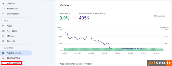 Page Experience در Search console 